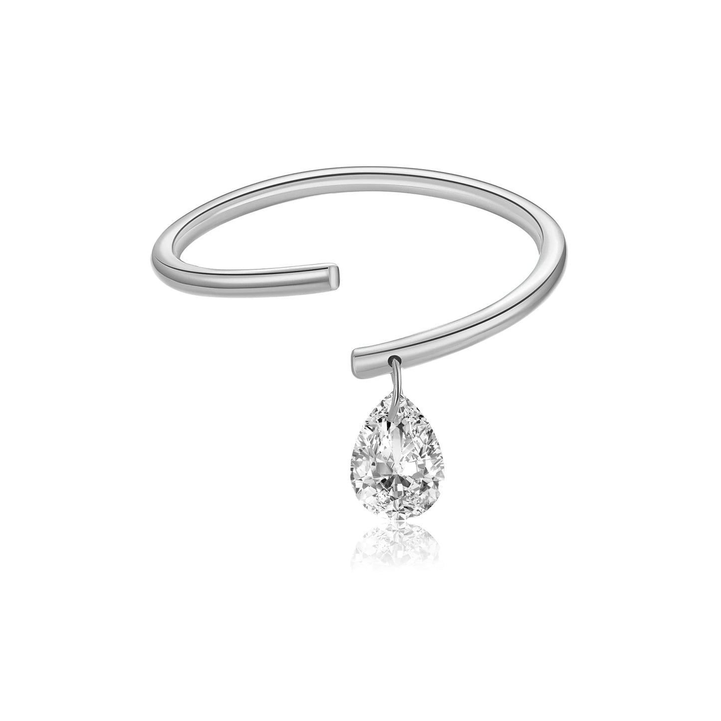 100% 925 Sterling Silver Zircon Ring Jewelry Luxury