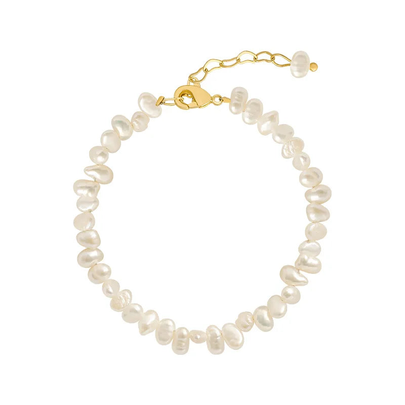 100% Natural Baroque Freshwater Pearl 14K Gold Filled Ladies Bracelet Jewelry