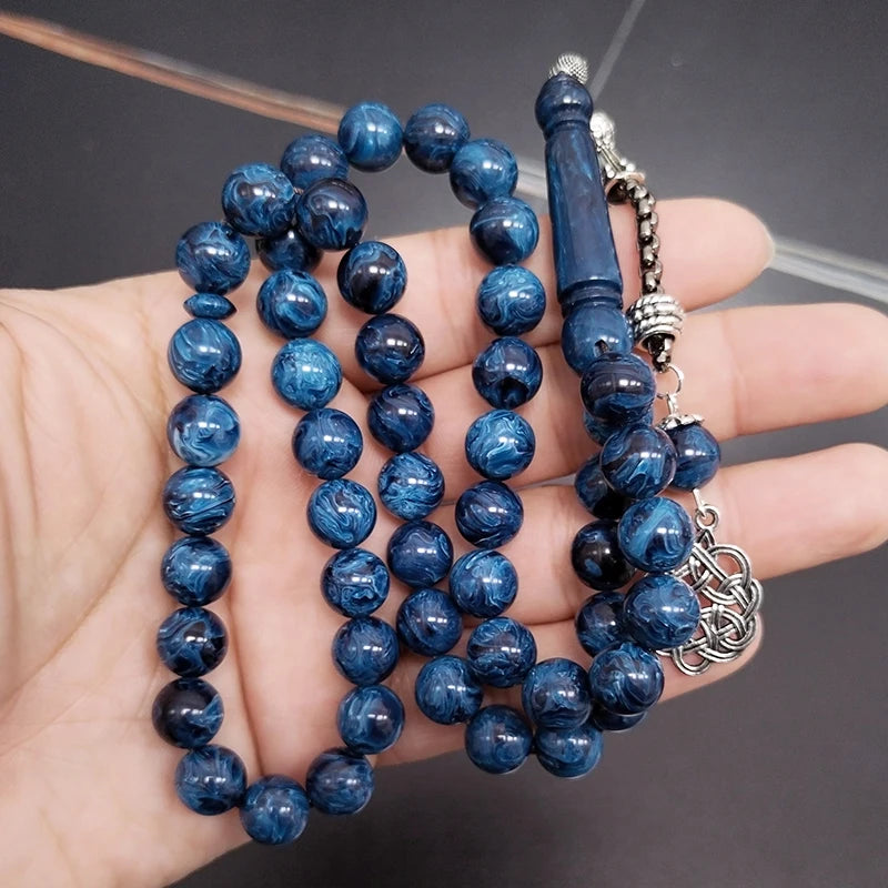 Tasbih blue resin Muslim bracelet Rosary prayer beads arabic accessories tassel islamic fashion bracelet Misbaha