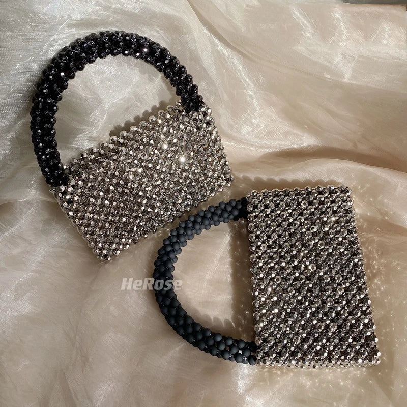Handmade Crystal Metalic Beaded Bags Fashion