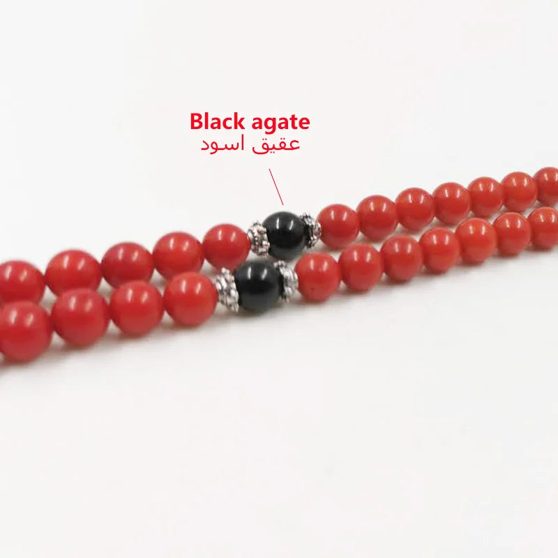 Samll size Red coral Tasbih 99 Natural coral Eid gift Everything is new Fashion arab jewelry