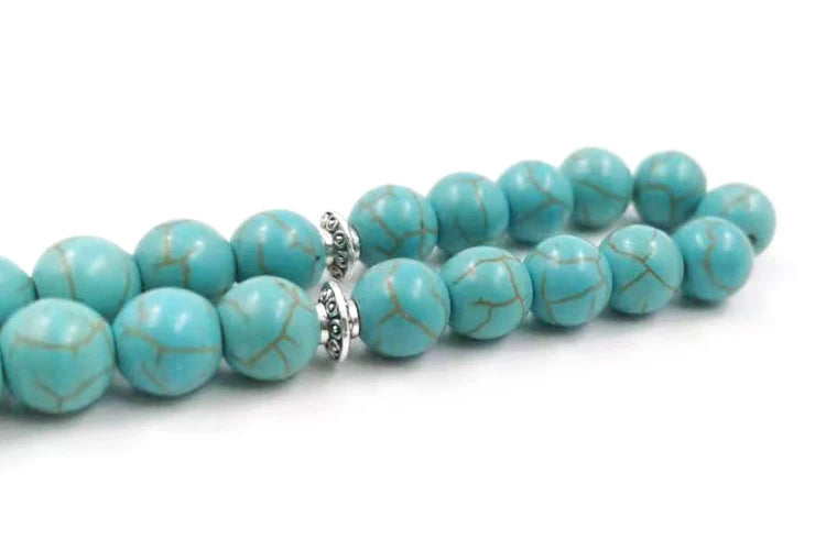 Tasbih Blue Turquois stone misbaha muslim bracelet arabic wholesale gifts accessoires on hand Hot selling Rosary beads