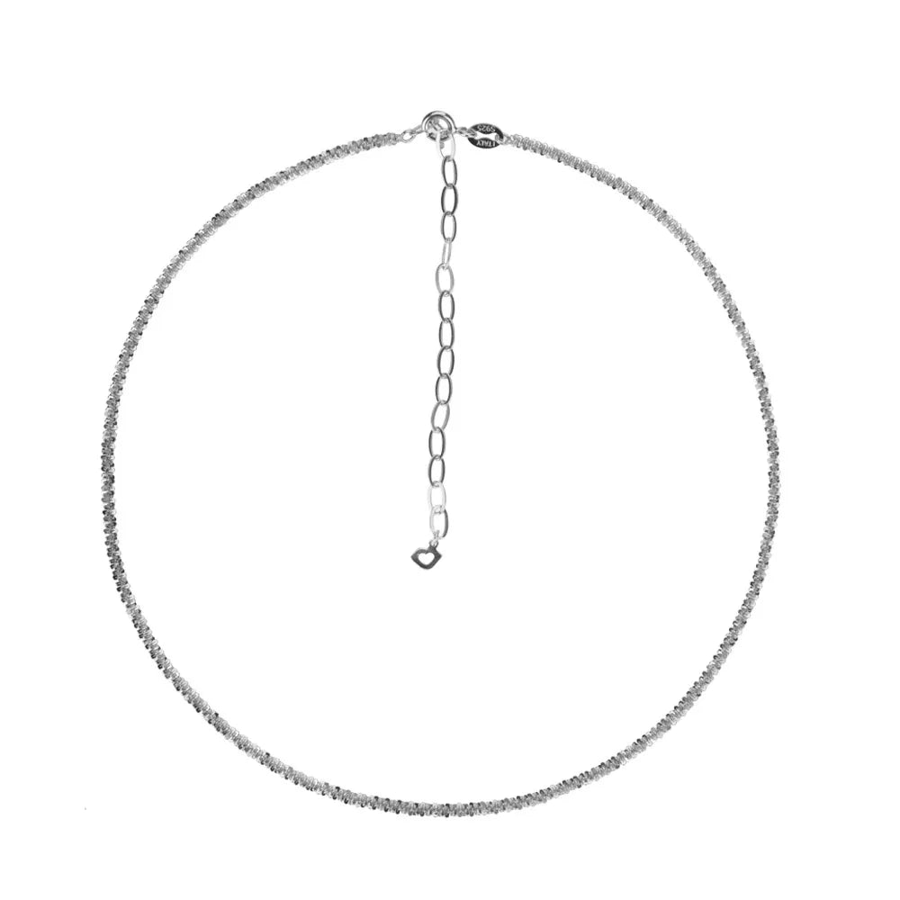 New 925 Sterling Silver 2.2mm Chain Choker Necklace Long