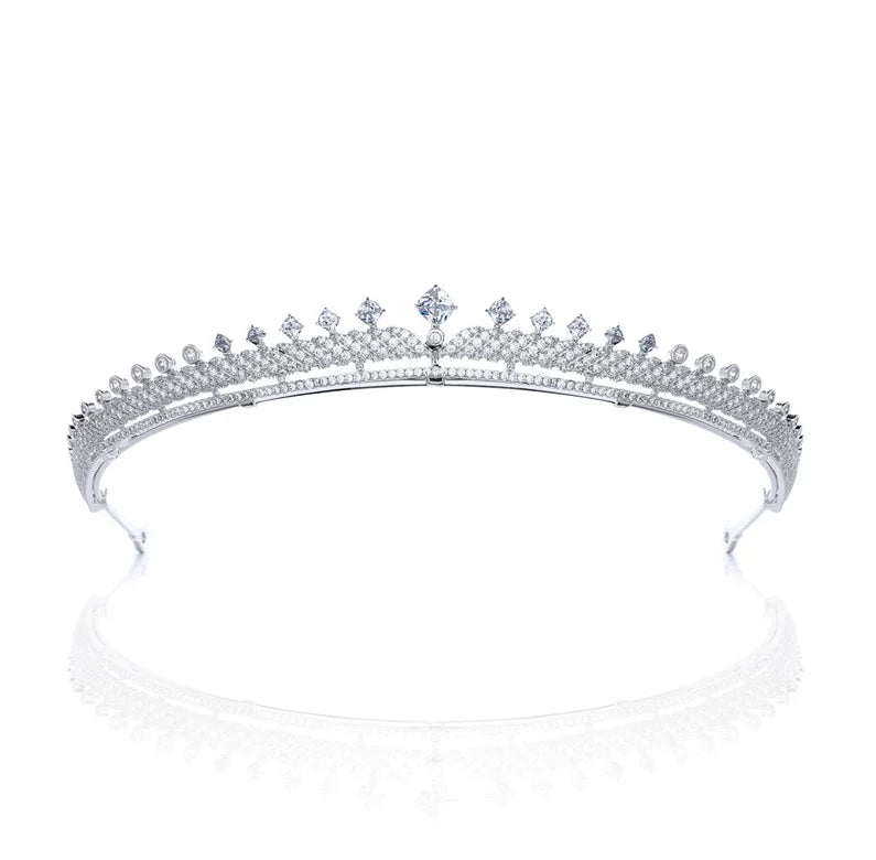 New Simple Wedding  Full Zircon Crown wedding Bride Tiara Crystal  Wedding Hair Accessories Jewelry Crowns For Women HT21014