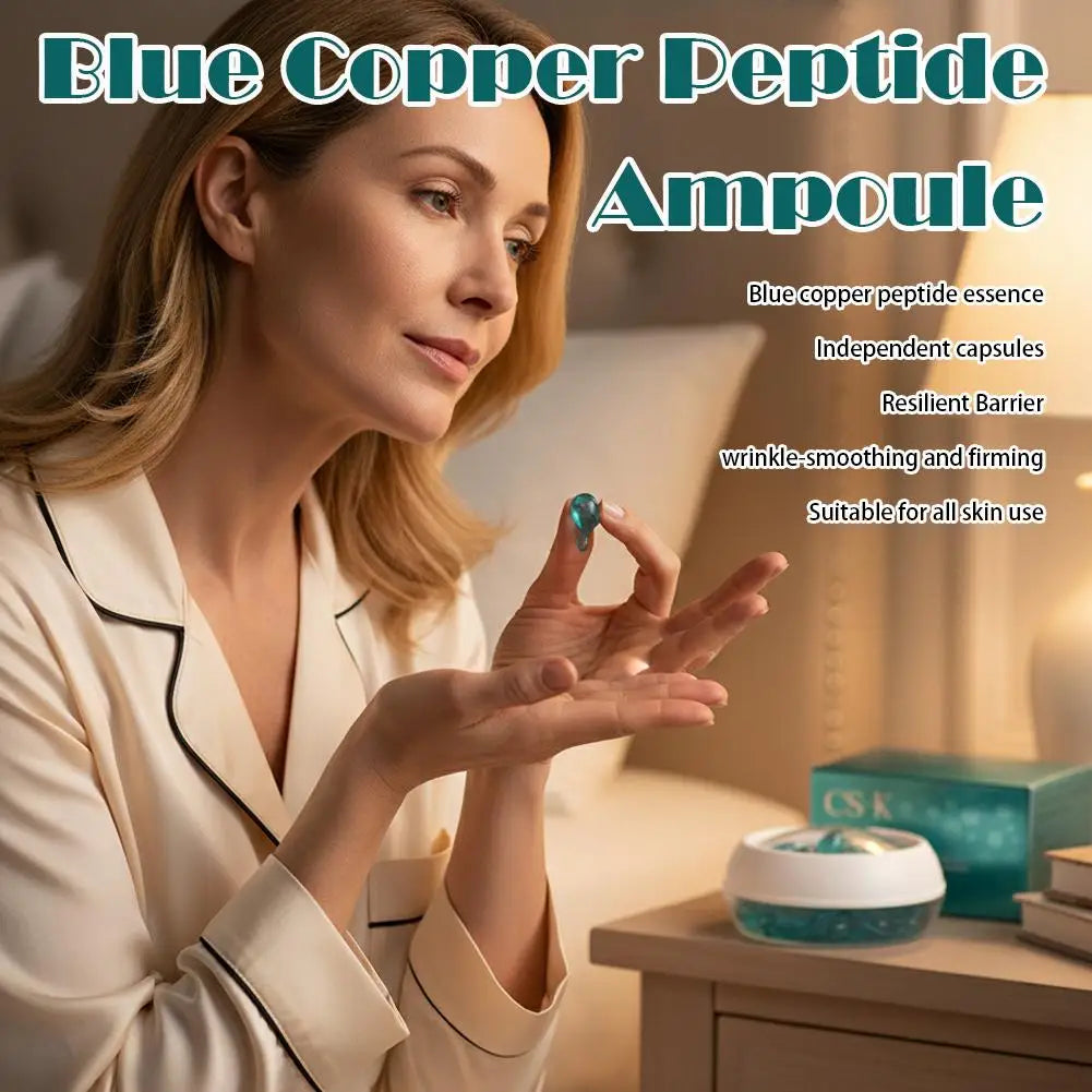 Mercilen Blue Copper Peptide Essence Capsule Essential Oil Facial Serum Moisturizing Nourishing Skin Care For Women