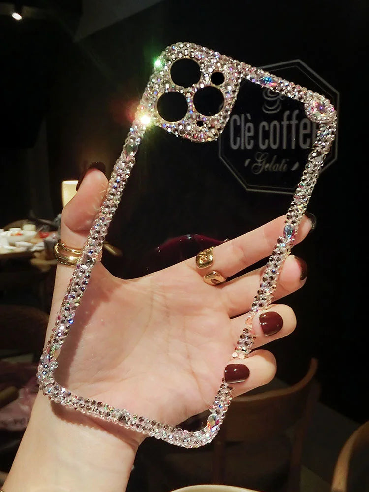 Luxury Rhinestone Glitter Bling Diamond Phone Case For iPhone 14 13 12 11 Pro Max X XS XR 7 8 Plus SE2020 Transparent Cover