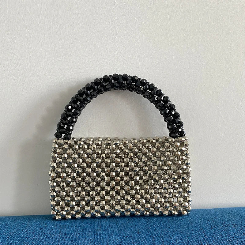 Handmade Crystal Metalic Beaded Bags  Fashion