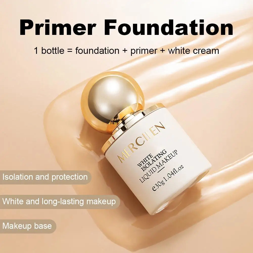 30G 1/2PCS Mercilen Waterproof Liquid Foundation BB Cream Matte Base Primer Moisturizing Concealer Isolation Contour Face Makeup
