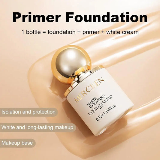 30G 1/2PCS Mercilen Waterproof Liquid Foundation BB Cream Matte Base Primer Moisturizing Concealer Isolation Contour Face Makeup