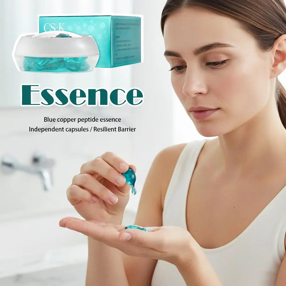 Mercilen Blue Copper Peptide Essence Capsule Essential Oil Facial Serum Moisturizing Nourishing Skin Care For Women