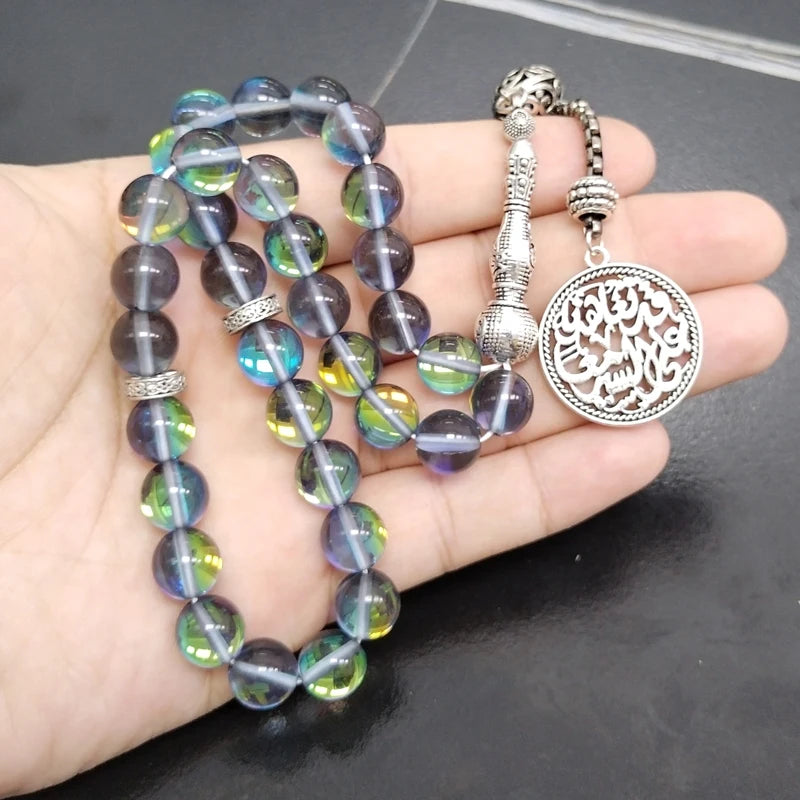 Tasbih  Crystal with arabic pendant Handmade prayer beads Eid gift arabic fashion accessories bracelet Muslim Rosary