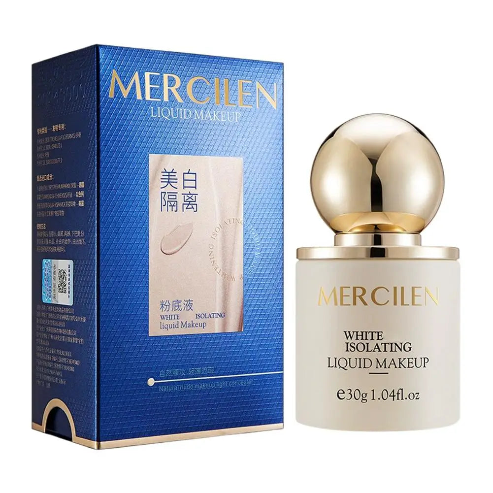 30G 1/2PCS Mercilen Waterproof Liquid Foundation BB Cream Matte Base Primer Moisturizing Concealer Isolation Contour Face Makeup