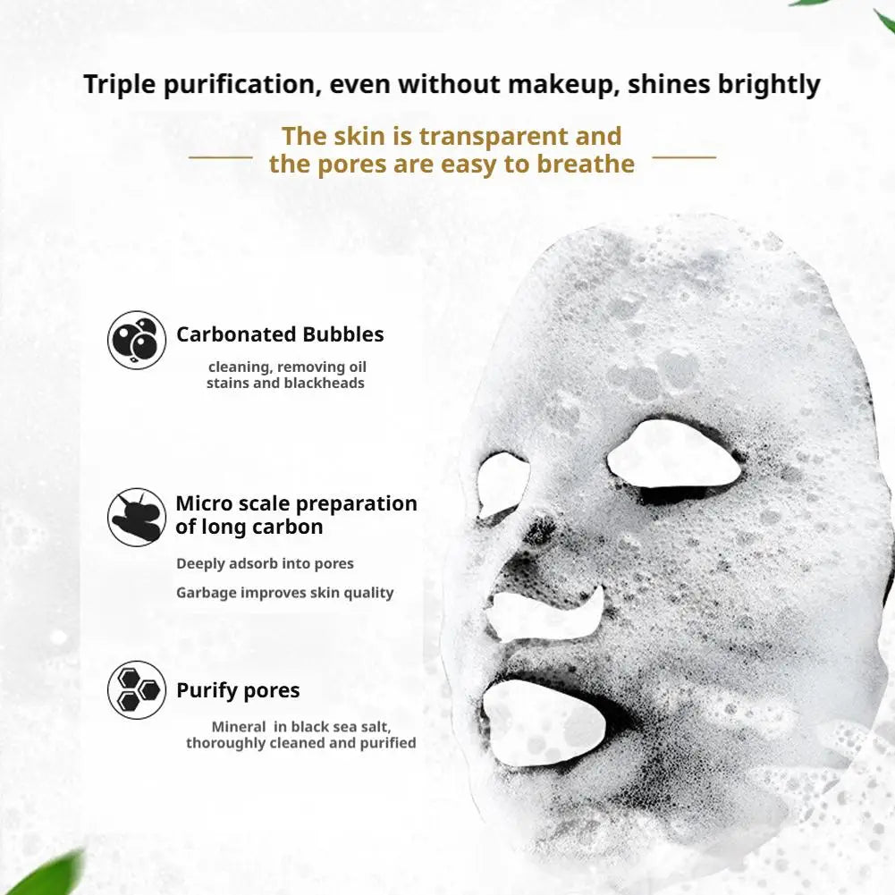 1/5/10/20PCS MERCILEN Breath Bubble Mask Bamboo Charcoal Black Mask Deeply Absorbs, Purifies Pores, And Moisturizing Skin Care