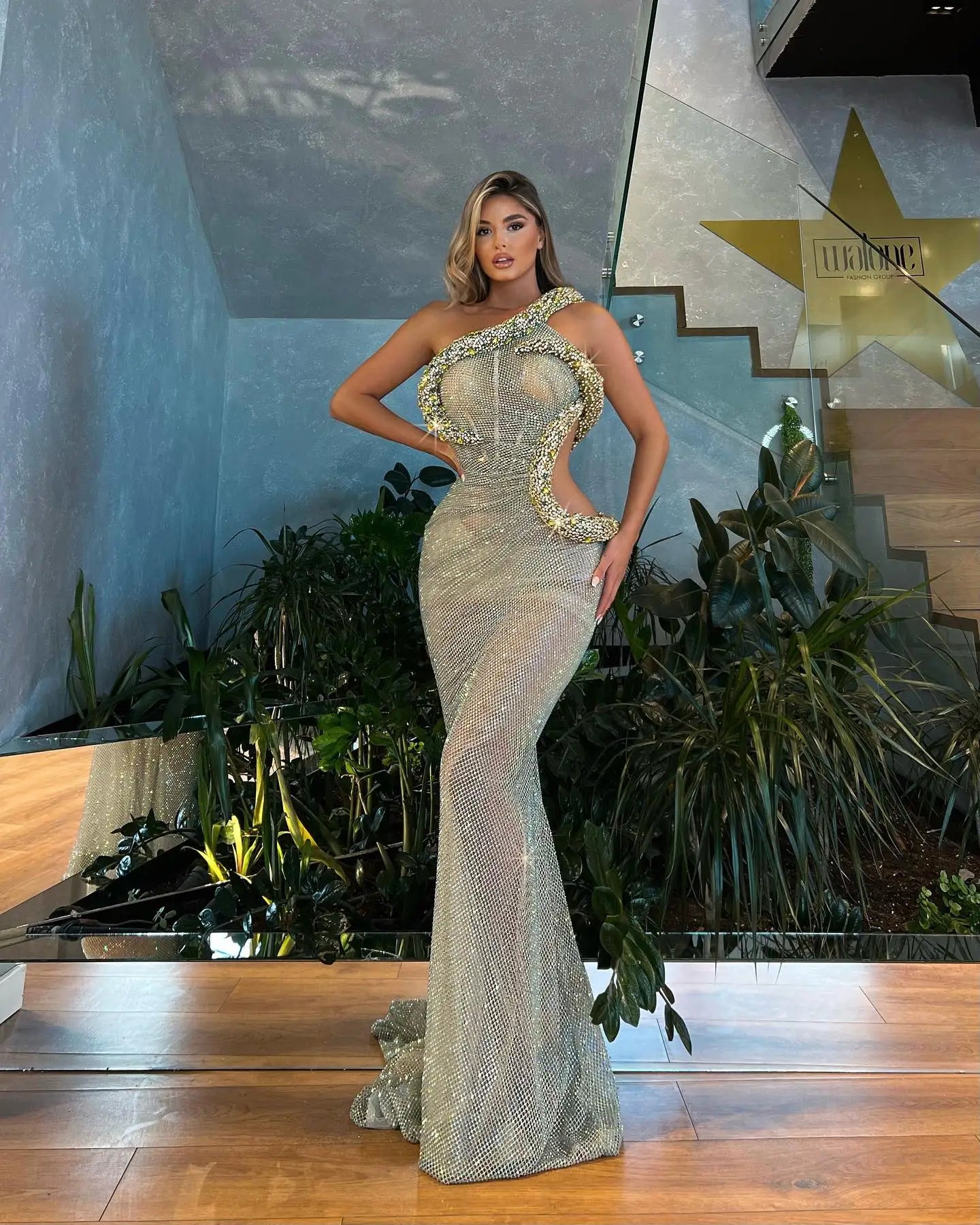 High Quality Women Sexy One Shoulder Shinning Sequins Bodycon Long Dress Fashion Elegant Evening Party
