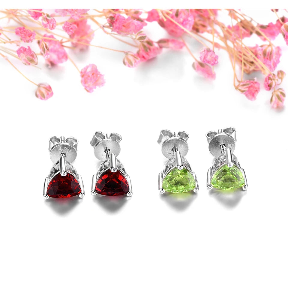 Natural Garnet Solid Sterling Silver