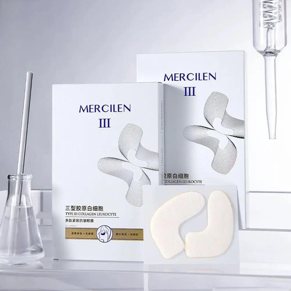 Mercilen Type III Collagen Peptide Firming Eye Mask L-Shape Gel Patches Deep Hydrating Smoothing Fine Lines Daily Eye Skin Care