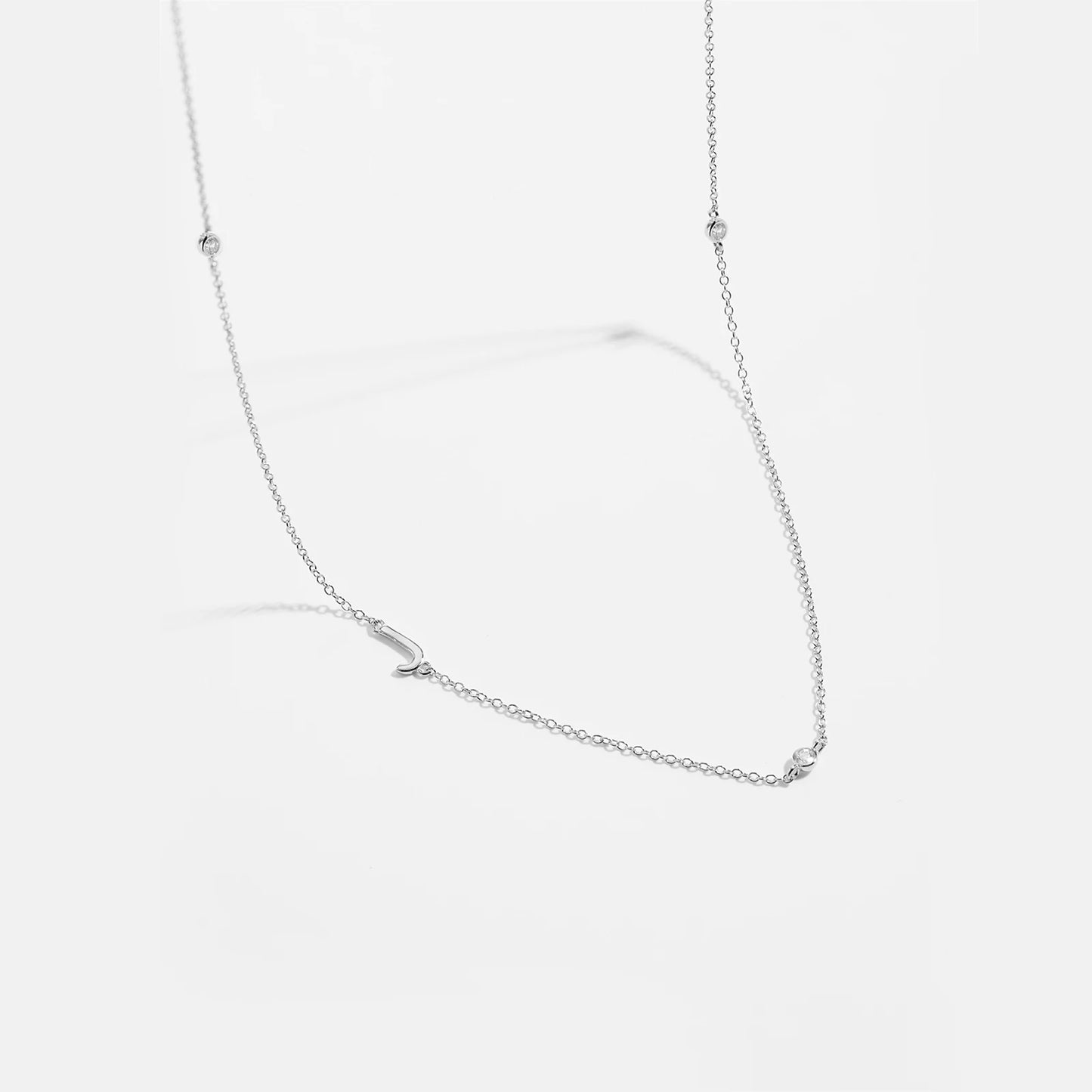 925 Sterling Silver Gold Letter Plain Pendant Necklace 26 Letter