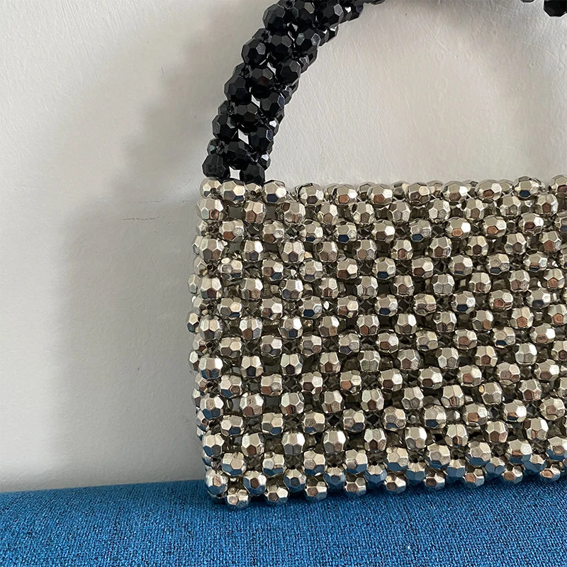 Handmade Crystal Metalic Beaded Bags  Fashion