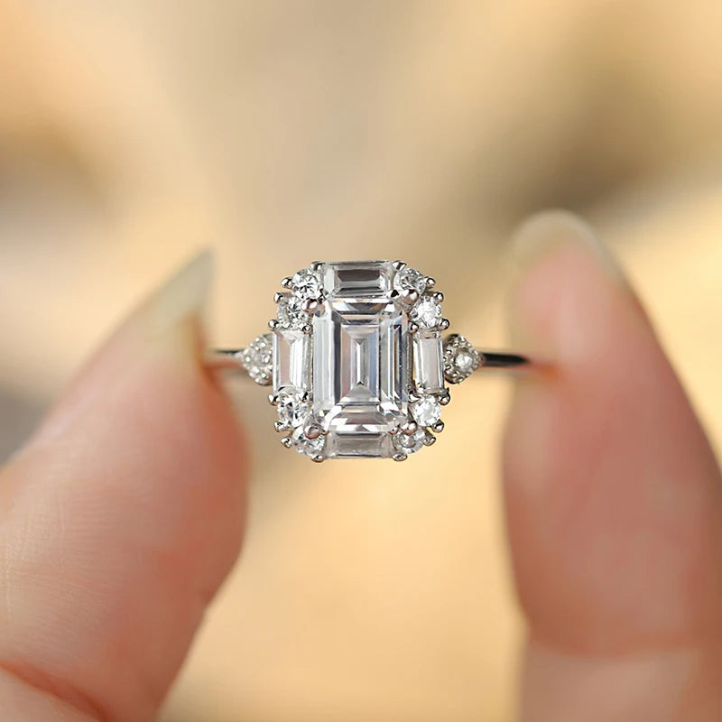Luxurious S925 Silver  Diamond Ring