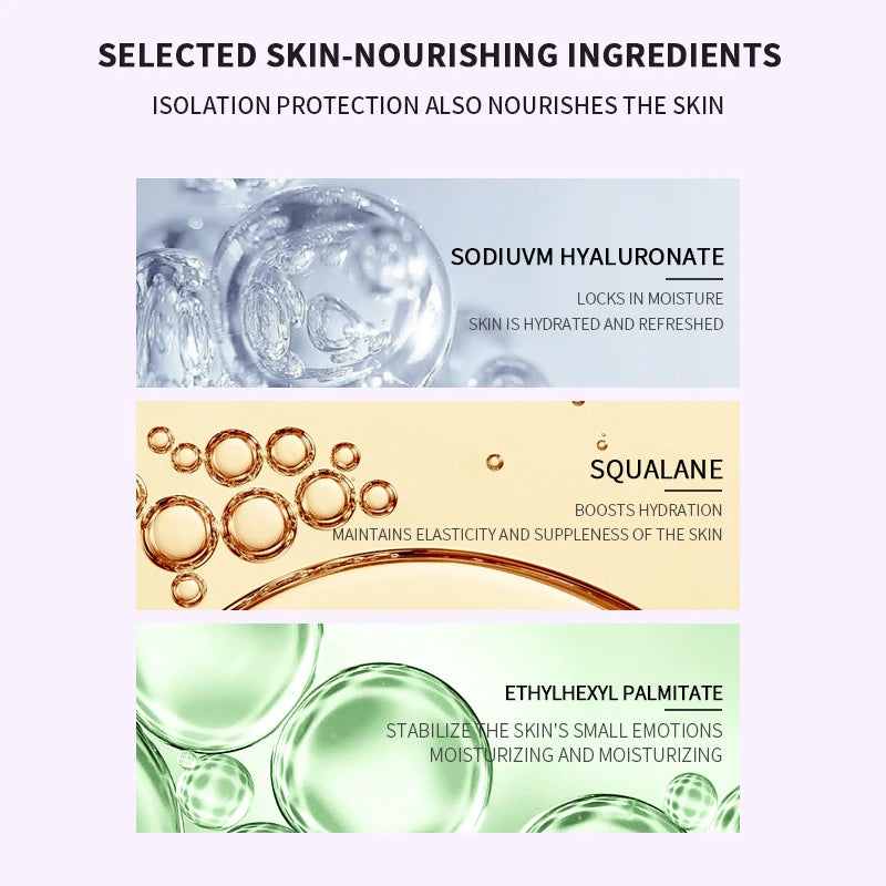 Mercilen Three-Color Isolation Makeup Primer Set, Containing Hyaluronic Acid, Plant-Derived Squalane, and Pearl Extract for Oil Control and Hydration, Minimizing Visible Pores, Providing Long-Lasting Hydration and a Radiant G