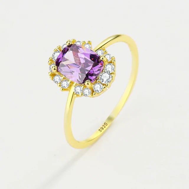 2022 NEW Classic Emerald Ring For Woman Real S925 Silver Diamond Crystal Flower Loyal Finger Wedding Party Gift Female Jewelry