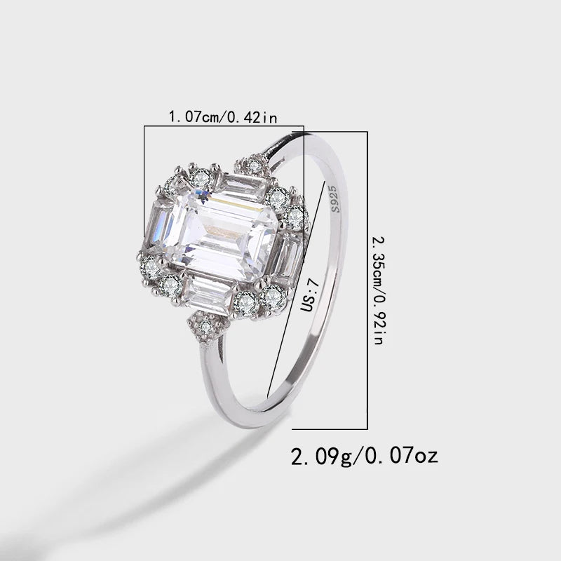Luxurious S925 Silver  Diamond Ring