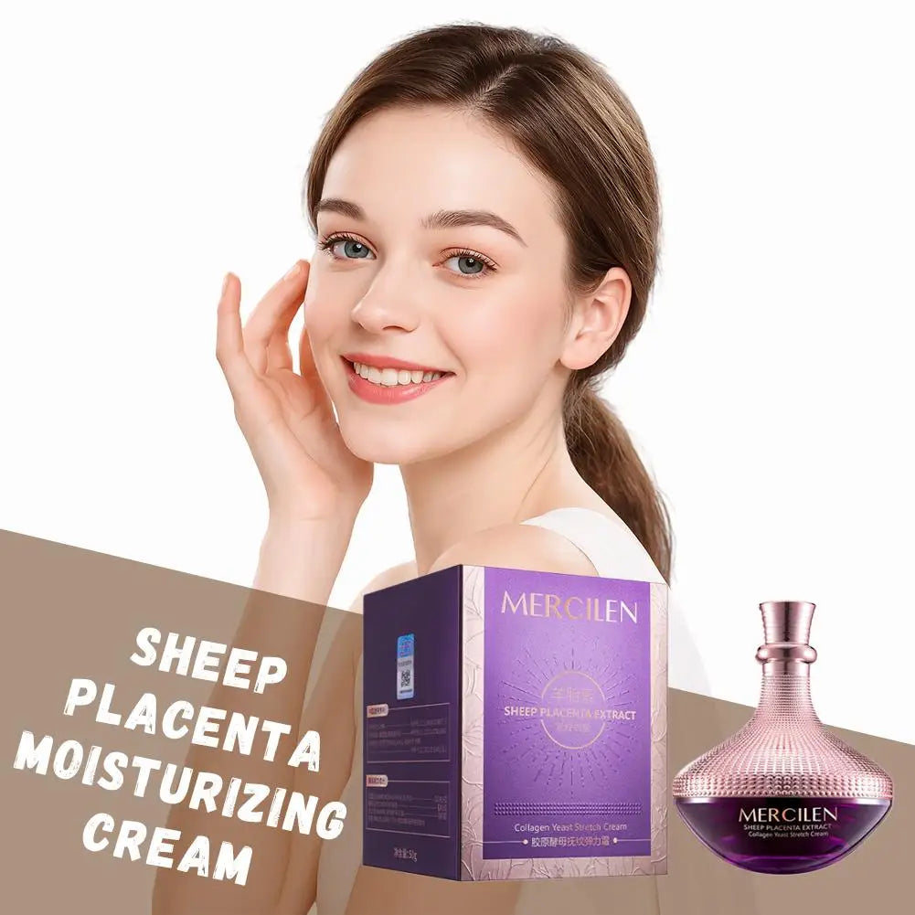 Mercilen Collagen Yeast Sheep Placenta Cream 50g Deep Nourish Smooth Skin Daily Facial Care Moisturizing Cream