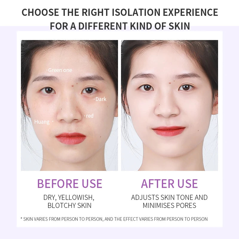 Mercilen Three-Color Isolation Makeup Primer Set, Containing Hyaluronic Acid, Plant-Derived Squalane, and Pearl Extract for Oil Control and Hydration, Minimizing Visible Pores, Providing Long-Lasting Hydration and a Radiant G