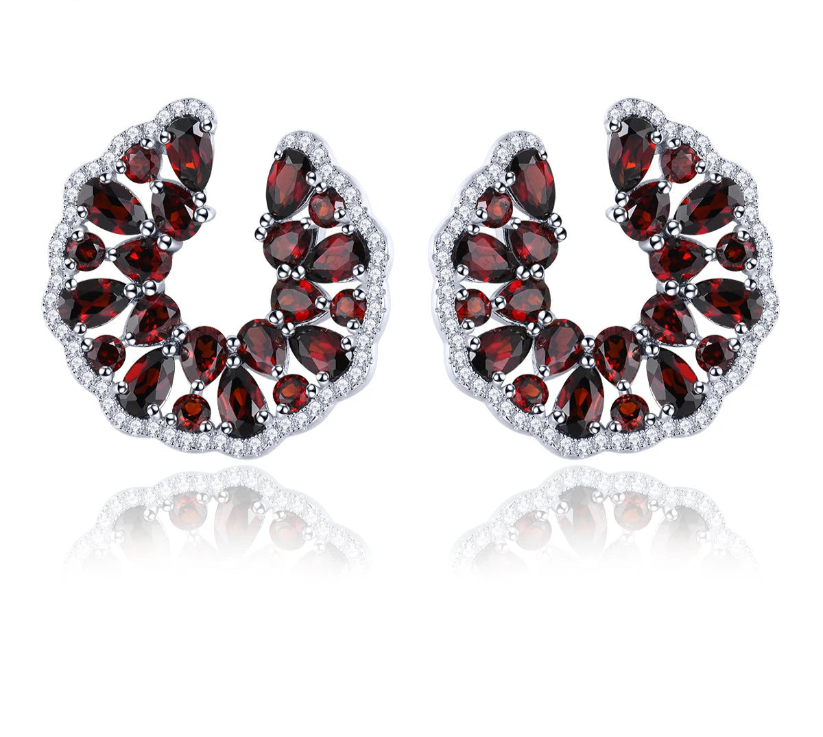Natural Red Garnet Sterling Silver