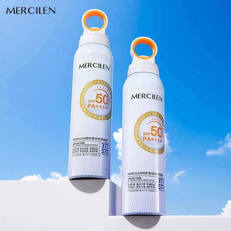 MERCILEN SPF50+ Sunscreen Spray Lightweight Moisturising Non Greasy Water-Resistant UV Sunscreen Spray For Outdoor Daily Use