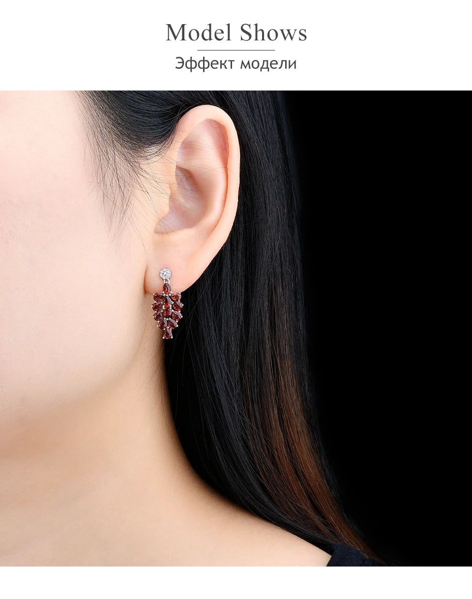 Natural Red Garnet Sterling Silver