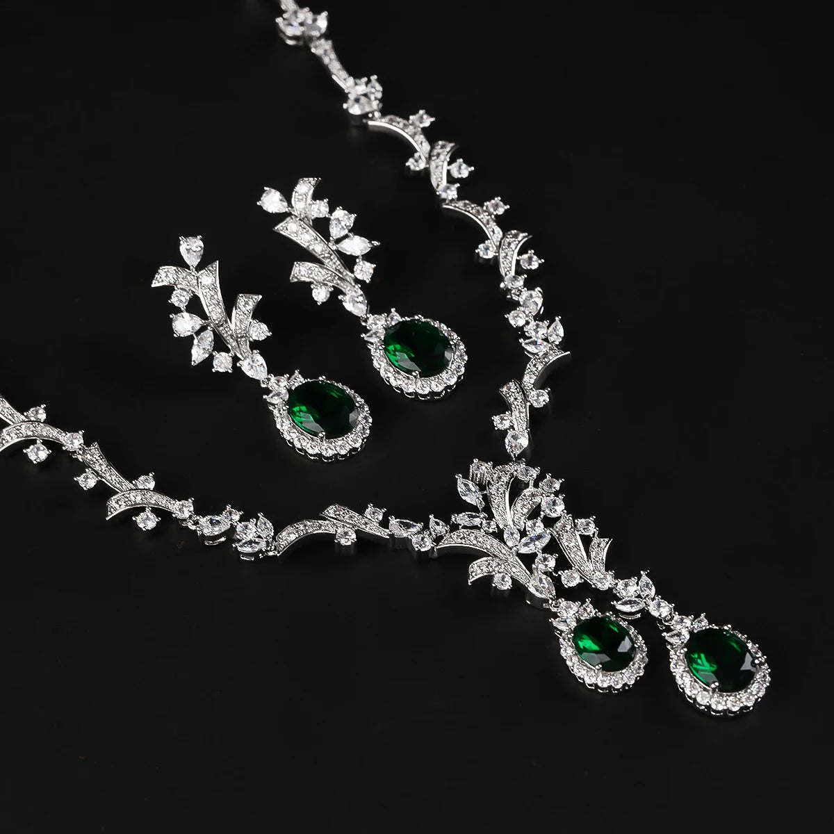 Luxury  Set  Zirconia Silver Wedding Jewelry Set