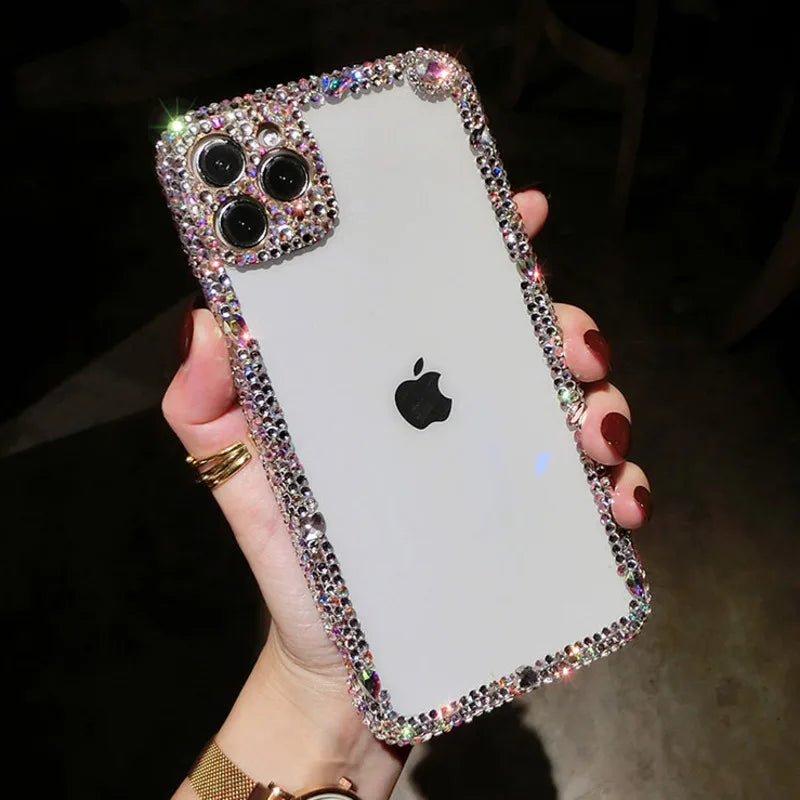 Luxury Rhinestone Glitter Bling Diamond Phone Case For iPhone 14 13 12 11 Pro Max X XS XR 7 8 Plus SE2020 Transparent Cover