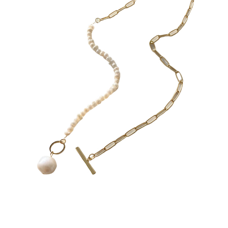 100% Natural Baroque Freshwater Pearl 14K Gold