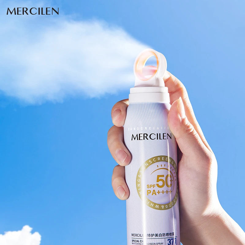 MERCILEN SPF50+ Sunscreen Spray Lightweight Moisturising Non Greasy Water-Resistant UV Sunscreen Spray For Outdoor Daily Use
