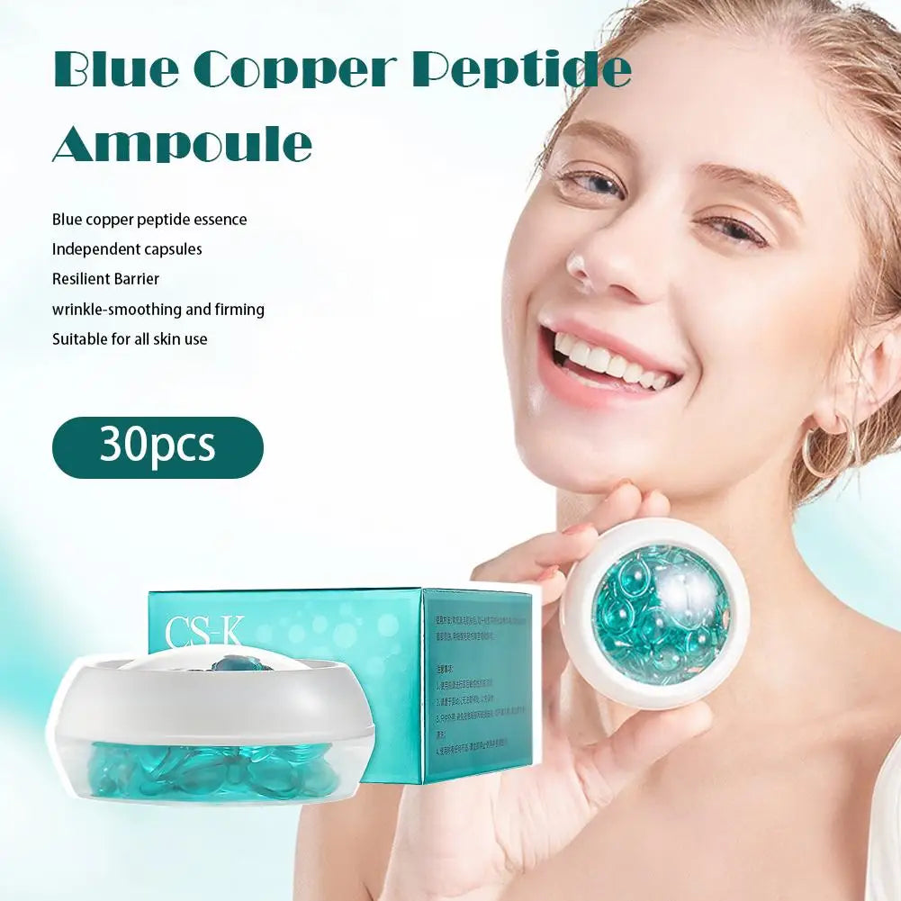 Mercilen Blue Copper Peptide Essence Capsule Essential Oil Facial Serum Moisturizing Nourishing Skin Care For Women