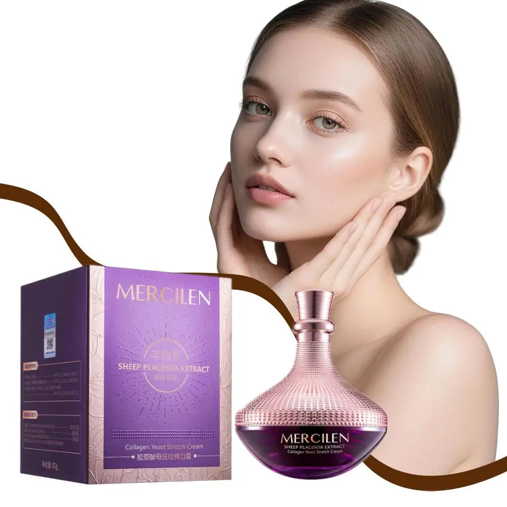 Mercilen Collagen Yeast Sheep Placenta Cream 50g Deep Nourish Smooth Skin Daily Facial Care Moisturizing Cream