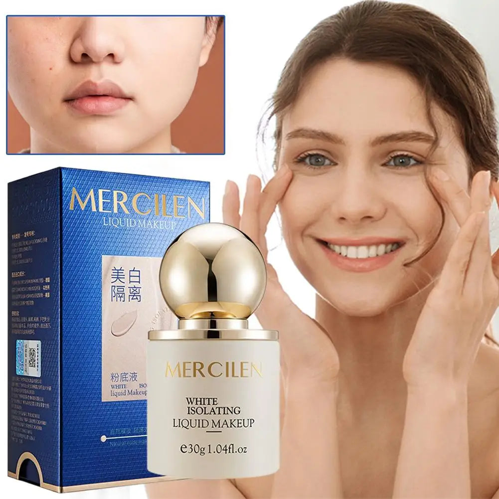 30G 1/2PCS Mercilen Waterproof Liquid Foundation BB Cream Matte Base Primer Moisturizing Concealer Isolation Contour Face Makeup