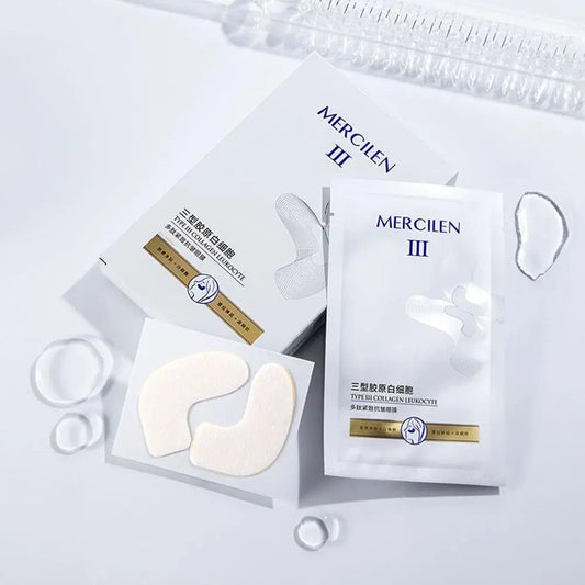 Mercilen Type III Collagen Peptide Firming Eye Mask L-Shape Gel Patches Deep Hydrating Smoothing Fine Lines Daily Eye Skin Care