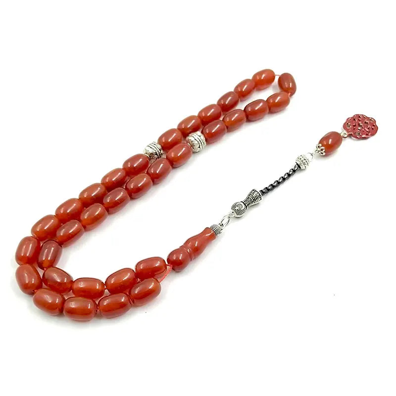 ALBASHAN Tasbih Natural 5A Red Agates with Red pendant Islam Muslim bracelet 33 45 66 51 99 100prayer beads stone Rosary