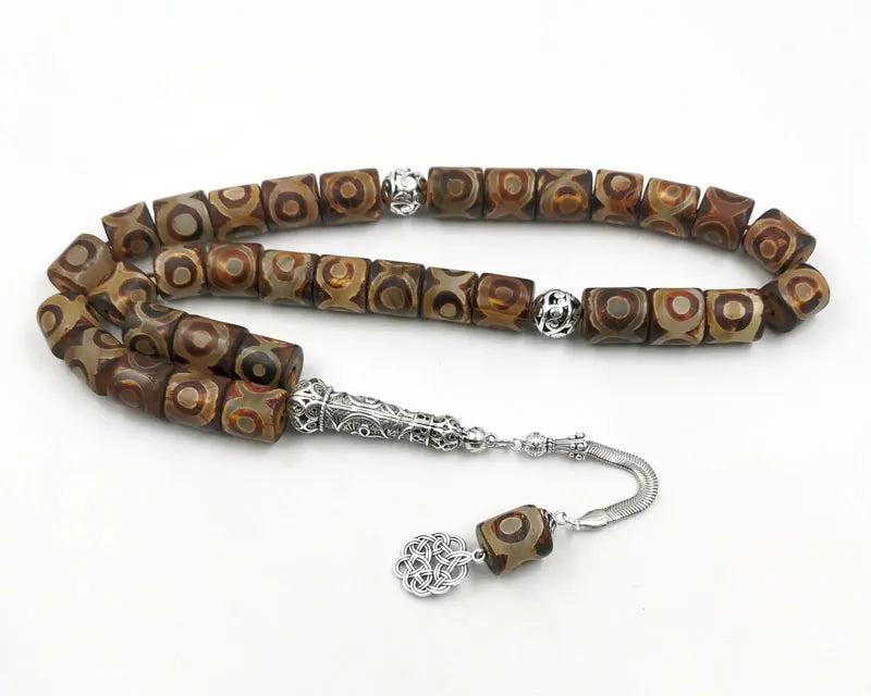Tasbih men Old Dzi Agates stone Collect art big size luxurious misbaha natural gemstone muslim prayer beads islamic rosary