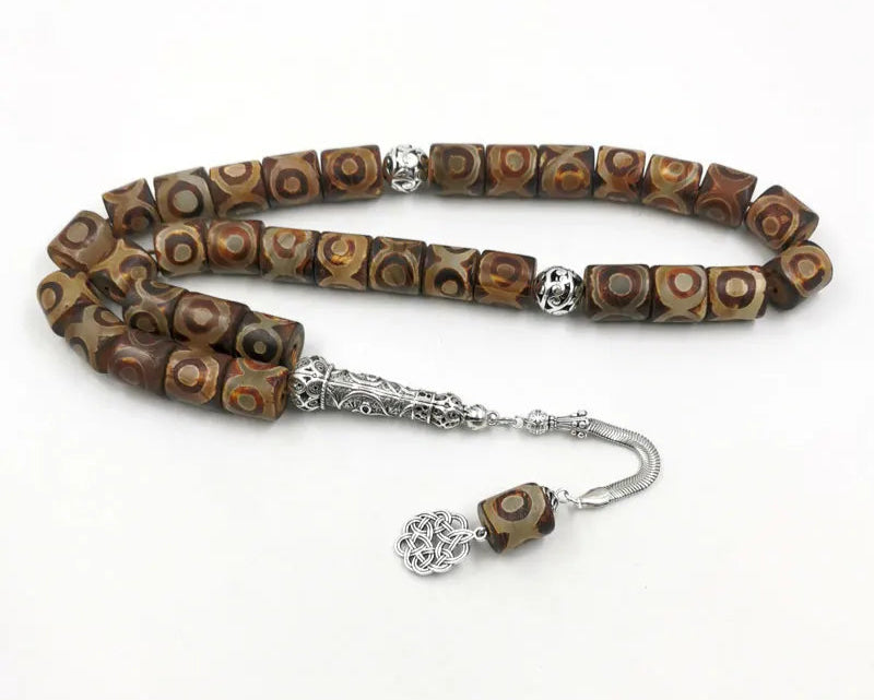 Tasbih men Old Dzi Agates stone Collect art big size luxurious misbaha natural gemstone muslim prayer beads islamic rosary