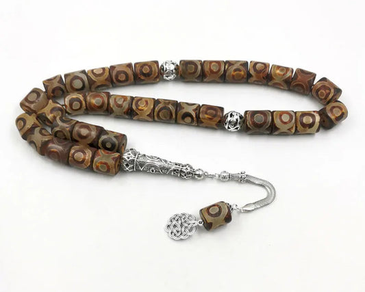 Tasbih men Old Dzi Agates stone Collect art big size luxurious misbaha natural gemstone muslim prayer beads islamic rosary