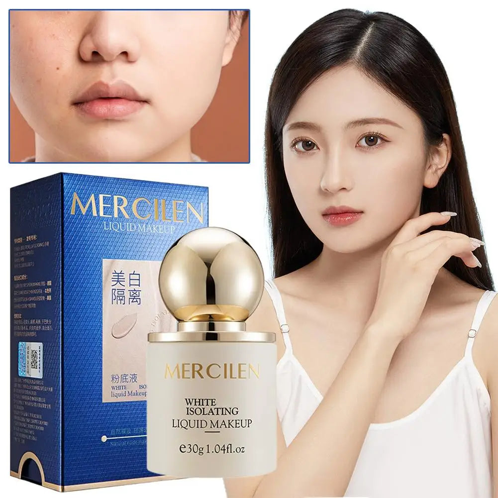30G 1/2PCS Mercilen Waterproof Liquid Foundation BB Cream Matte Base Primer Moisturizing Concealer Isolation Contour Face Makeup