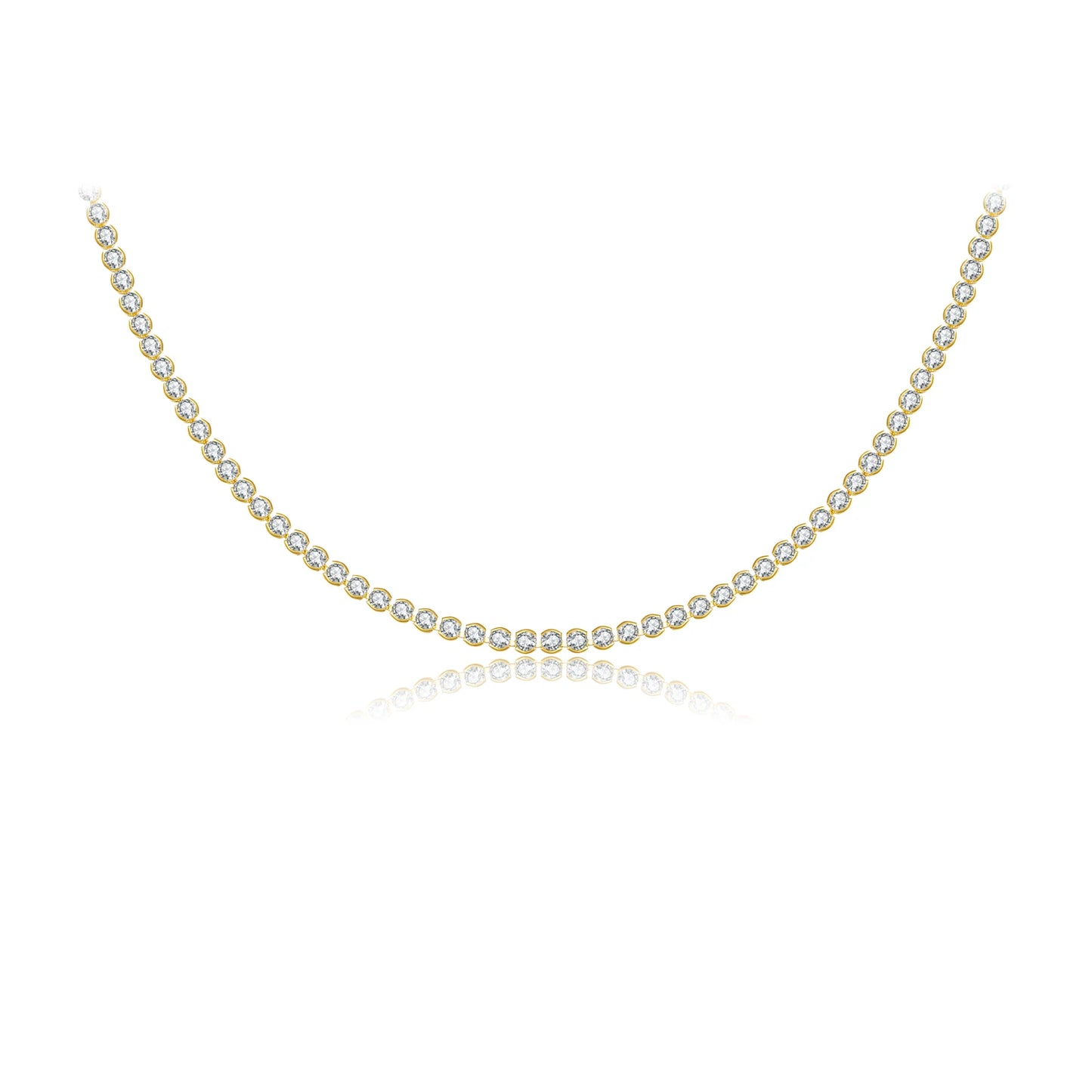 925 Sterling Silver Gold ZirconNecklace  Luxury Jewelry Special Chain Soft Jewel