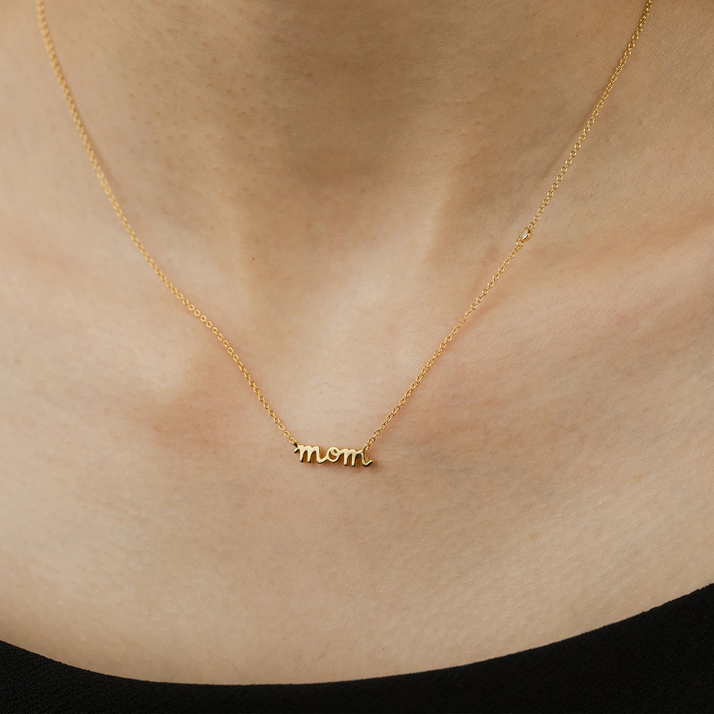 925 Sterling Silver Gold Letters Mama Pendant Letters Choker Necklace Long  Fine Jewelry
