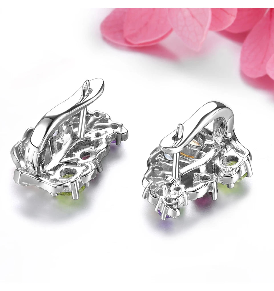 Natural Peridot Citrine Multicolor Gemstone Silver