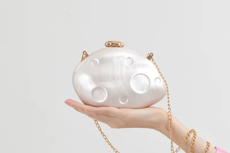 Stone shape  bag  cute ivory pearl